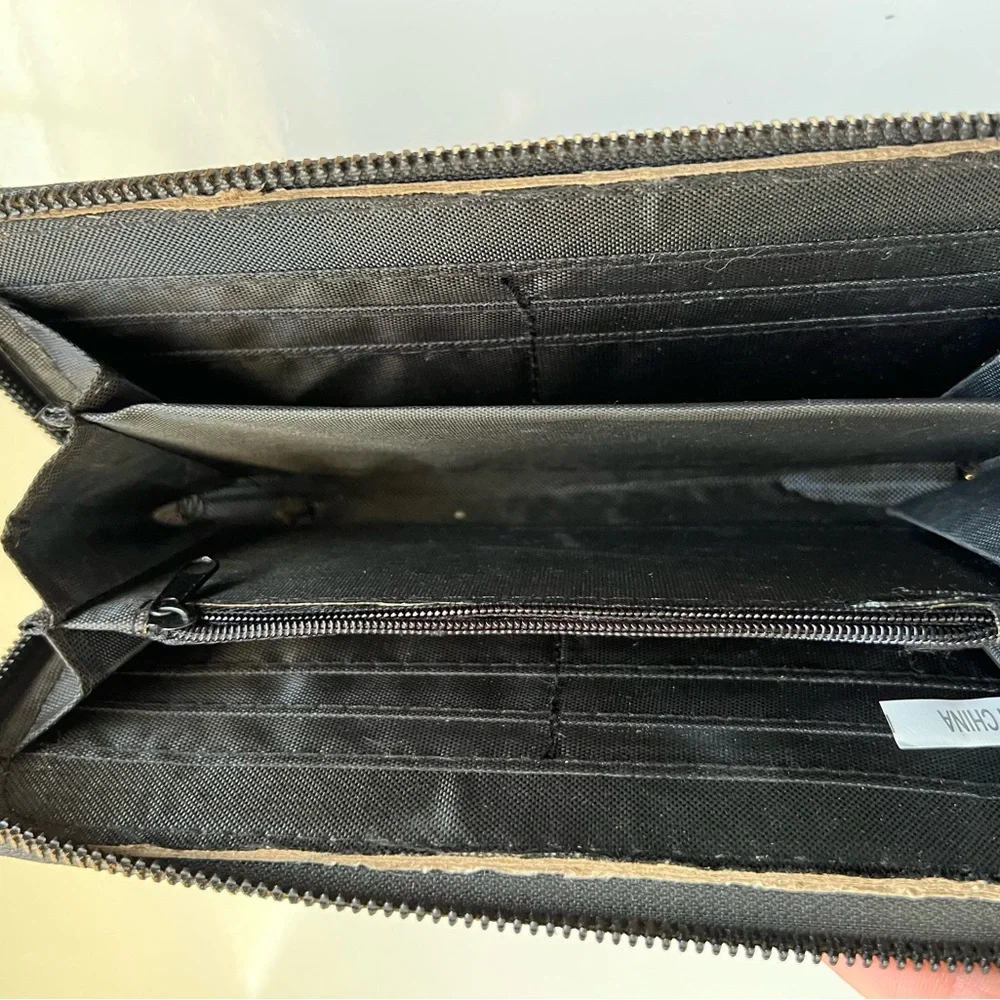 Y2K Baby Phat Black Quilted Wallet/Wristlet with‎ Gold Logo